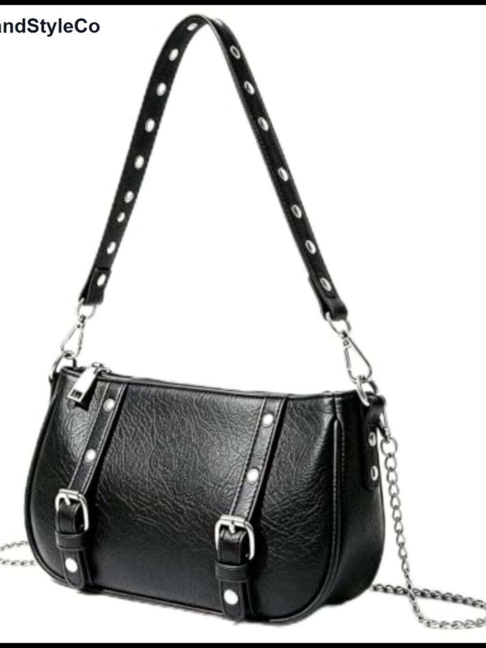 Studded Y2K Shoulder Bag Women Punk Purse Vegan Leather Handbag